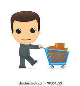 funny cartoon boss in various poses for use in advertising, presentations, brochures, blogs, documents and forms, etc.
