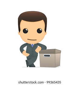 funny cartoon boss in various poses for use in advertising, presentations, brochures, blogs, documents and forms, etc.