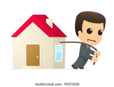 funny cartoon boss in various poses for use in advertising, presentations, brochures, blogs, documents and forms, etc.