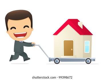 funny cartoon boss in various poses for use in advertising, presentations, brochures, blogs, documents and forms, etc.
