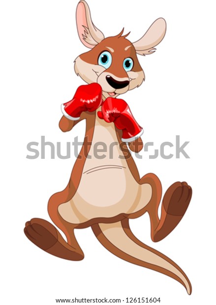 Funny Cartoon Boxing Kangaroo Stock Vector Royalty Free 126151604