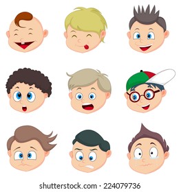 Funny cartoon boy design.
