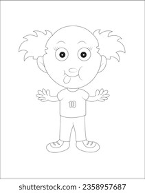 Funny Cartoon Boy Teasing |coloring page  |coloring book page  |line art for kids and adults