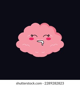 Funny cartoon brain expression design