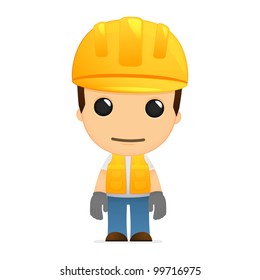 funny cartoon builder in various poses for use in advertising, presentations, brochures, blogs, documents and forms, etc.