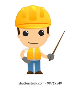 funny cartoon builder in various poses for use in advertising, presentations, brochures, blogs, documents and forms, etc.
