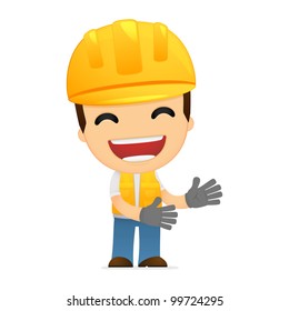 funny cartoon builder in various poses for use in advertising, presentations, brochures, blogs, documents and forms, etc.