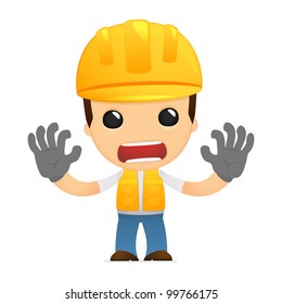 funny cartoon builder in various poses for use in advertising, presentations, brochures, blogs, documents and forms, etc.