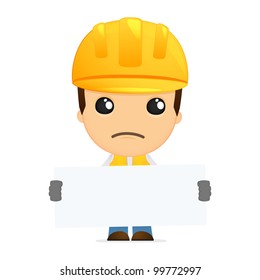 funny cartoon builder in various poses for use in advertising, presentations, brochures, blogs, documents and forms, etc.