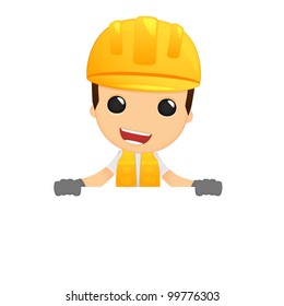 funny cartoon builder in various poses for use in advertising, presentations, brochures, blogs, documents and forms, etc.