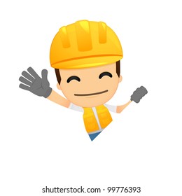 funny cartoon builder in various poses for use in advertising, presentations, brochures, blogs, documents and forms, etc.