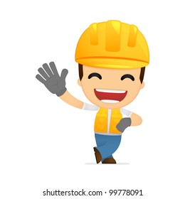 funny cartoon builder in various poses for use in advertising, presentations, brochures, blogs, documents and forms, etc.