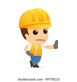 funny cartoon builder in various poses for use in advertising, presentations, brochures, blogs, documents and forms, etc.