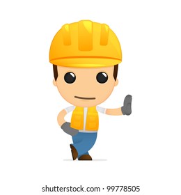 funny cartoon builder in various poses for use in advertising, presentations, brochures, blogs, documents and forms, etc.