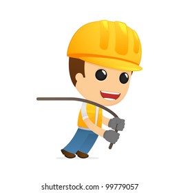 funny cartoon builder in various poses for use in advertising, presentations, brochures, blogs, documents and forms, etc.