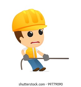 funny cartoon builder in various poses for use in advertising, presentations, brochures, blogs, documents and forms, etc.