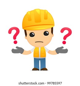 funny cartoon builder in various poses for use in advertising, presentations, brochures, blogs, documents and forms, etc.