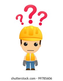 funny cartoon builder in various poses for use in advertising, presentations, brochures, blogs, documents and forms, etc.