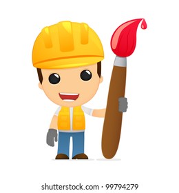 funny cartoon builder in various poses for use in advertising, presentations, brochures, blogs, documents and forms, etc.