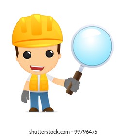 funny cartoon builder in various poses for use in advertising, presentations, brochures, blogs, documents and forms, etc.