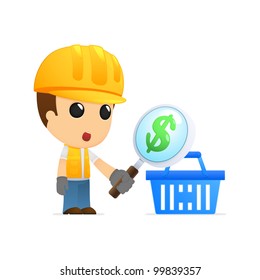 funny cartoon builder in various poses for use in advertising, presentations, brochures, blogs, documents and forms, etc.