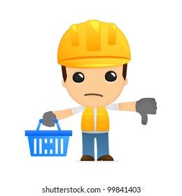 funny cartoon builder in various poses for use in advertising, presentations, brochures, blogs, documents and forms, etc.