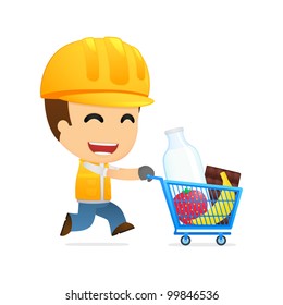 funny cartoon builder in various poses for use in advertising, presentations, brochures, blogs, documents and forms, etc.