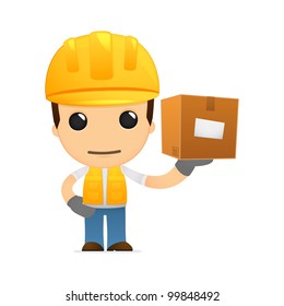 funny cartoon builder in various poses for use in advertising, presentations, brochures, blogs, documents and forms, etc.