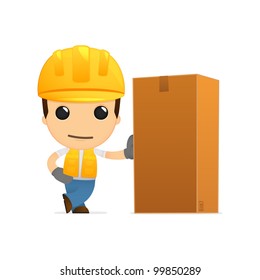 funny cartoon builder in various poses for use in advertising, presentations, brochures, blogs, documents and forms, etc.