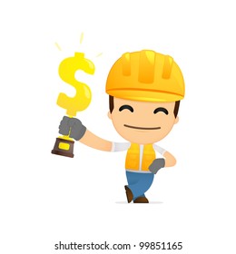 funny cartoon builder in various poses for use in advertising, presentations, brochures, blogs, documents and forms, etc.