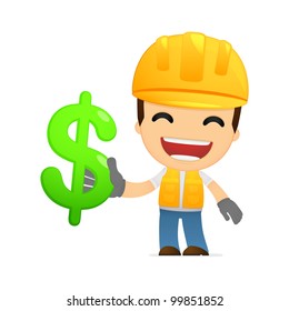funny cartoon builder in various poses for use in advertising, presentations, brochures, blogs, documents and forms, etc.