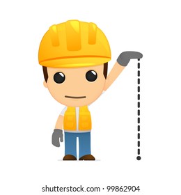 funny cartoon builder in various poses for use in advertising, presentations, brochures, blogs, documents and forms, etc.
