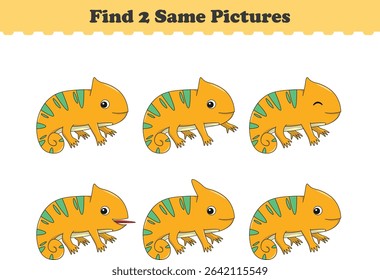 Funny cartoon bungloon. Find two same pictures. Educational game for children. Cartoon vector illustration
