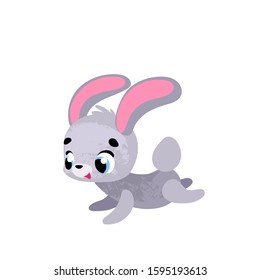 Funny cartoon bunny. Cute animal. Vector illustration for postcard, posters, nursery design, greeting card, stickers or room decor, nursery t-shirt, kids apparel, invitation, book 