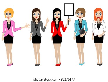 funny cartoon business woman vector