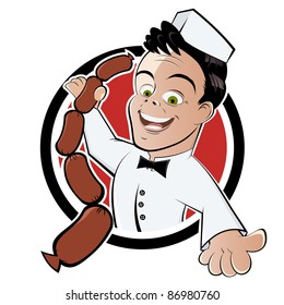 Funny Cartoon Butcher