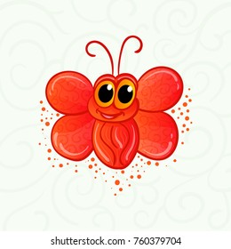 Funny cartoon butterfly