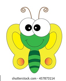 Funny cartoon butterfly - vector