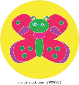 funny cartoon butterfly. vector illustration.