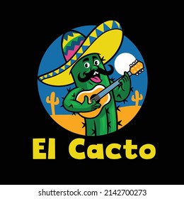Funny Cartoon Cactus Mascot logo