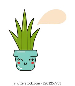 Funny Cartoon Cactus. Vector illustration