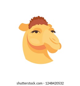 Funny cartoon camel portrait. Vector illustration