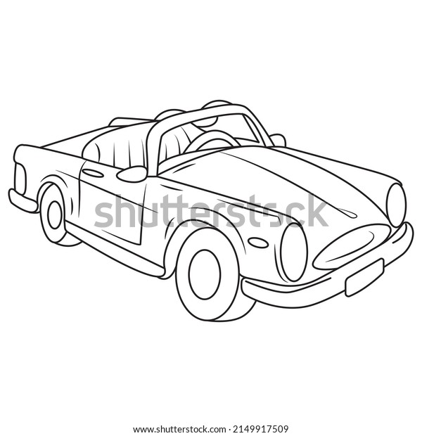 Happy And Funny Cartoon Car Coloring Page For Car Lover Kids 14662782  Vector Art at Vecteezy