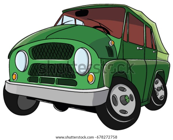 Funny cartoon car,\
vector illustration