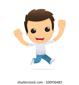 funny cartoon casual man in various poses for use in advertising, presentations, brochures, blogs, documents and forms, etc.