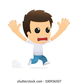 funny cartoon casual man in various poses for use in advertising, presentations, brochures, blogs, documents and forms, etc.