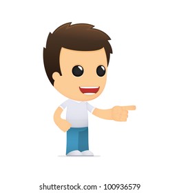 funny cartoon casual man in various poses for use in advertising, presentations, brochures, blogs, documents and forms, etc.