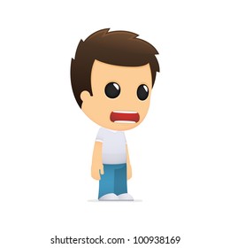 funny cartoon casual man in various poses for use in advertising, presentations, brochures, blogs, documents and forms, etc.