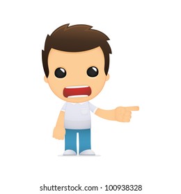 funny cartoon casual man in various poses for use in advertising, presentations, brochures, blogs, documents and forms, etc.