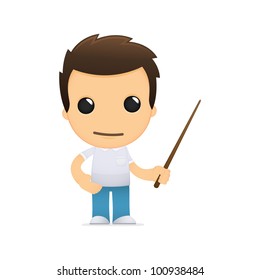 funny cartoon casual man in various poses for use in advertising, presentations, brochures, blogs, documents and forms, etc.
